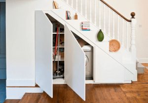 белый шкаф под лестницу