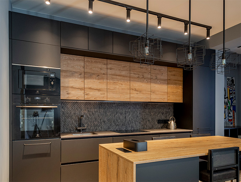 кухня лофт коричневая