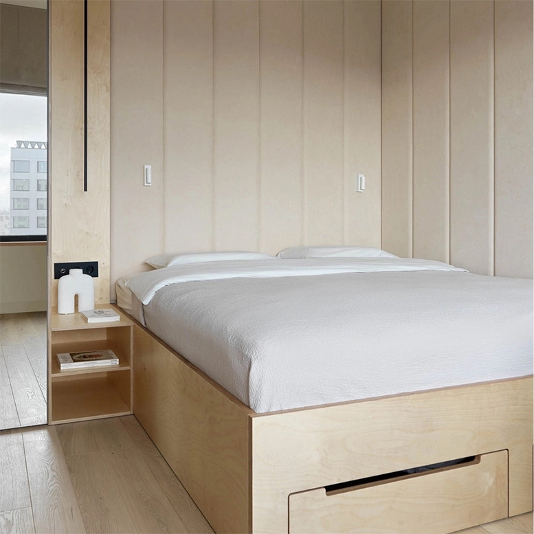 Мебель для спальни и кровать из фанеры