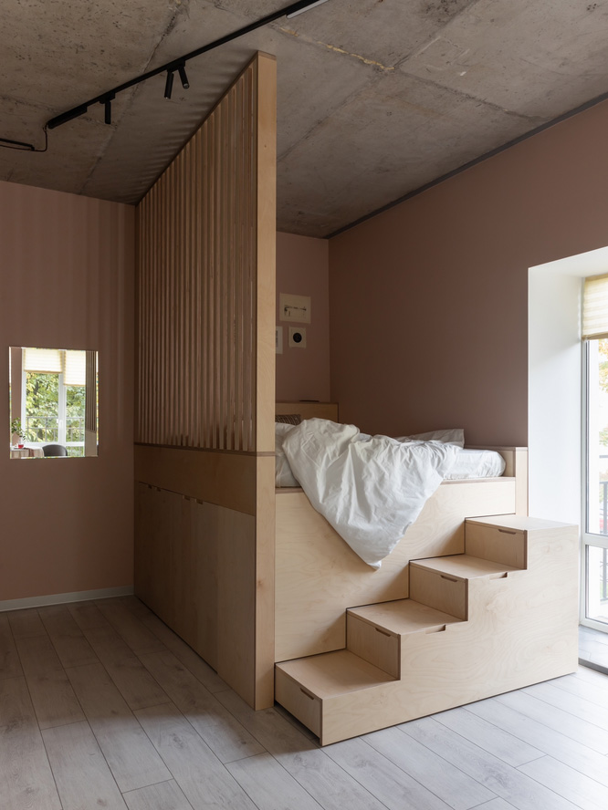 Мебель для спальни и кровать из фанеры