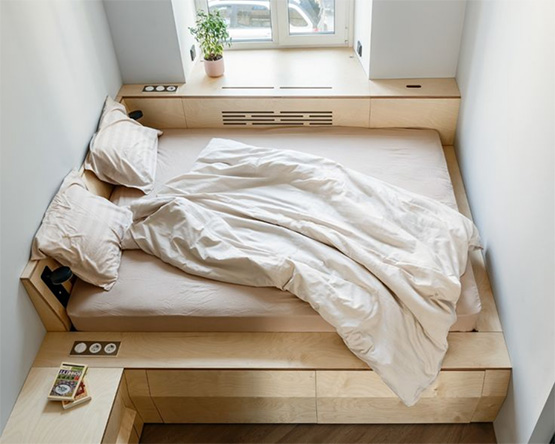 Мебель для спальни и кровать из фанеры