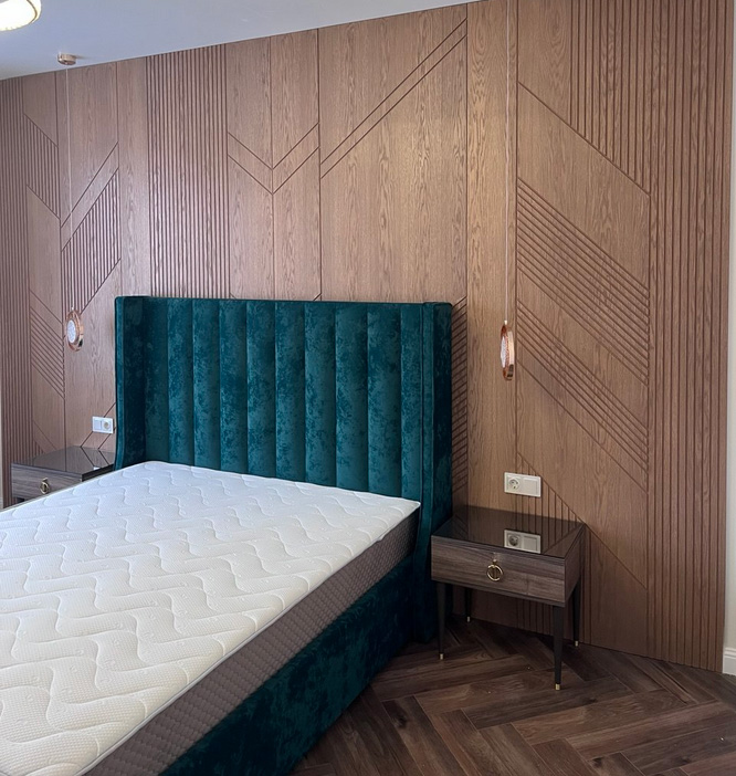 Кровать на заказ с мягким изголовьем от производителя